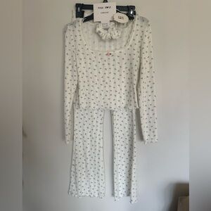 Pink Rose Floral Lounge Set 3 Piece Size M NWT